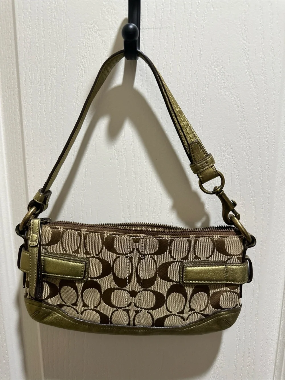 Vintage Y2K Coach 2005 Mini Belt Shoulder Bag in Khaki Brown - 5107